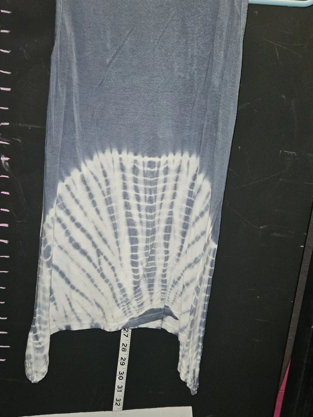 Justice Blue and White Braided-Strap Tie-Dye Tank